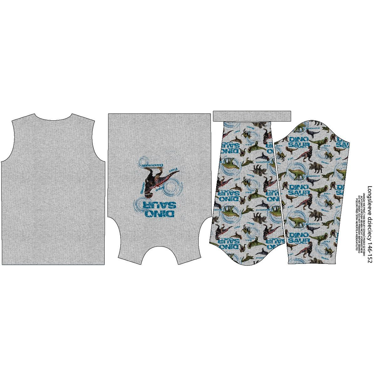 LONGSLEEVE - DINO HLEDÁČEK / melír světlošedivý  - single jersey