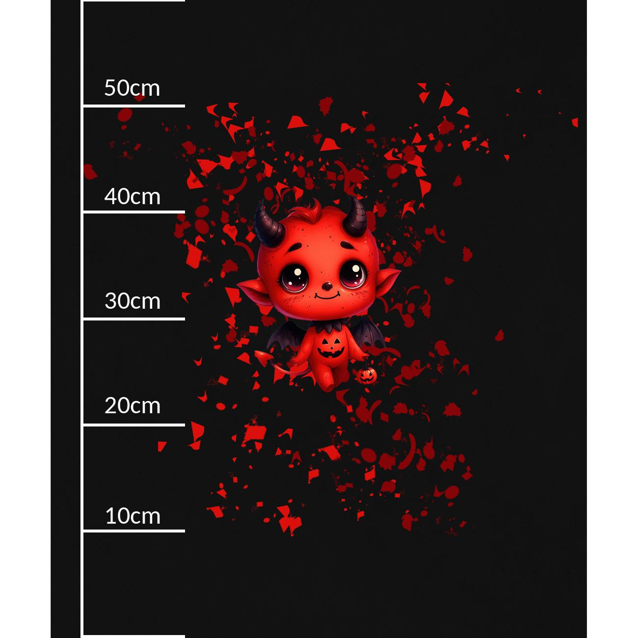 DEVIL CUTE HALLOWEEN WZ. 2 - panel (60cm x 50cm) teplákovina počesaná s elastanem ITY