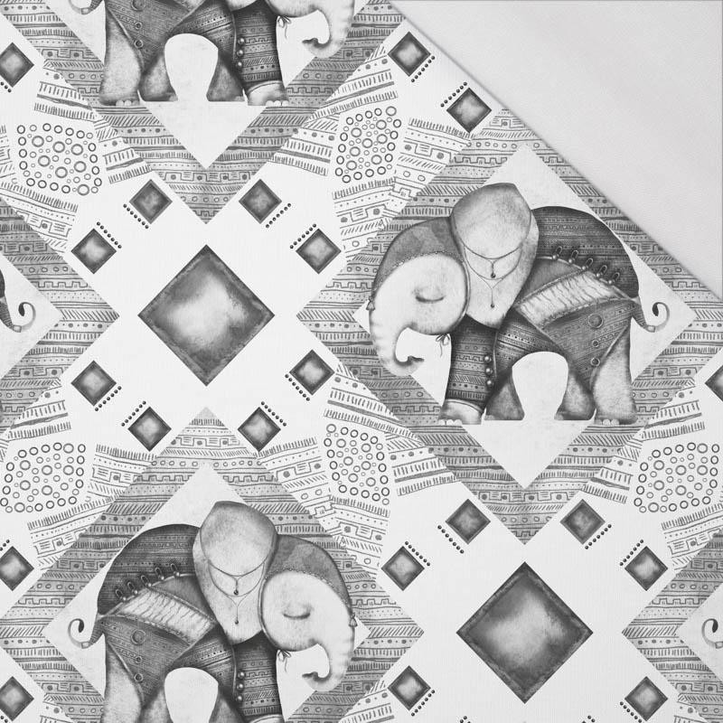 INDICKÁ KLIMA (ŠEDIVÝ) / bílý - organický úplet single jersey s elastanem 