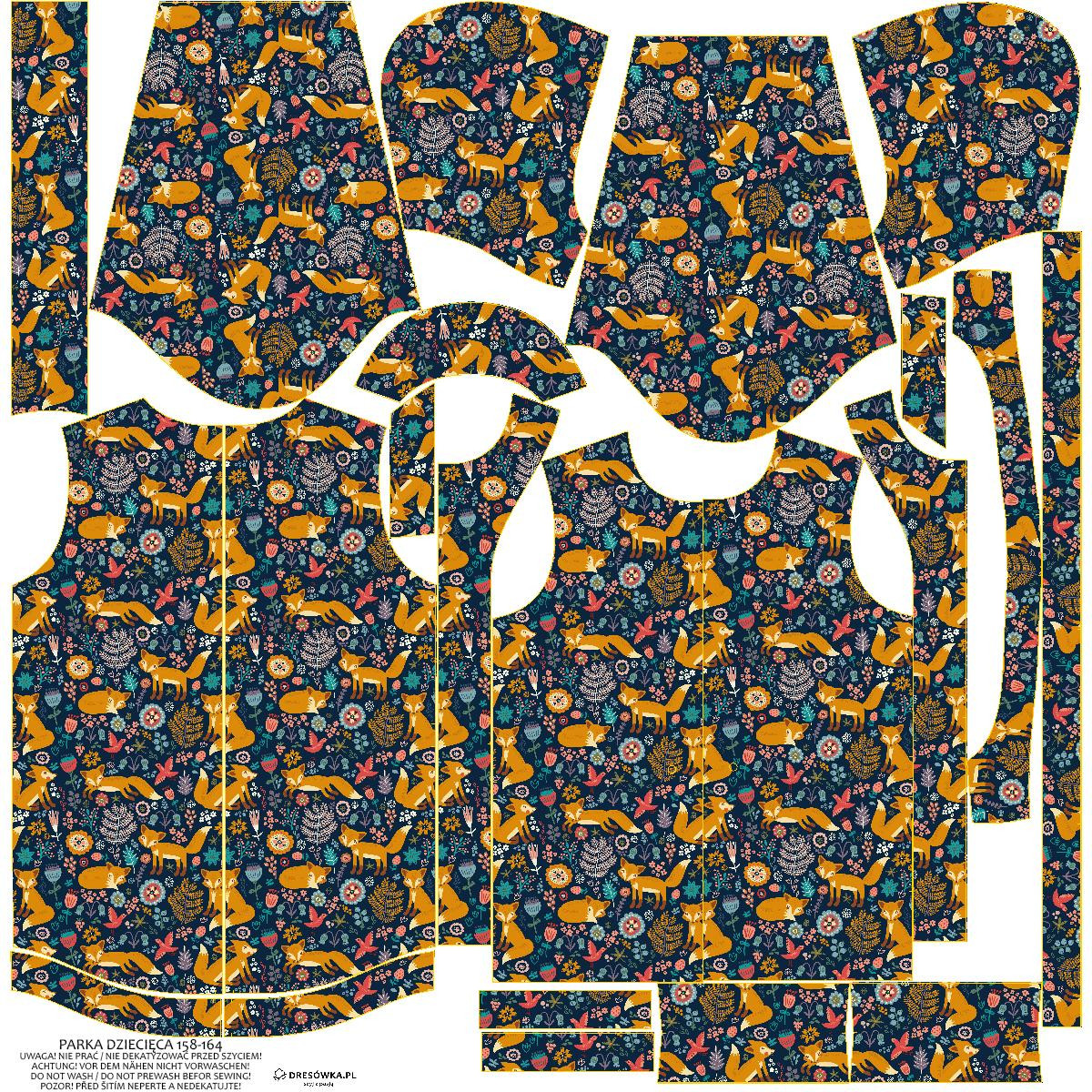 DĚTSKÁ BUNDA PARKA (ARIEL) - LIŠKY V LESE - softshell