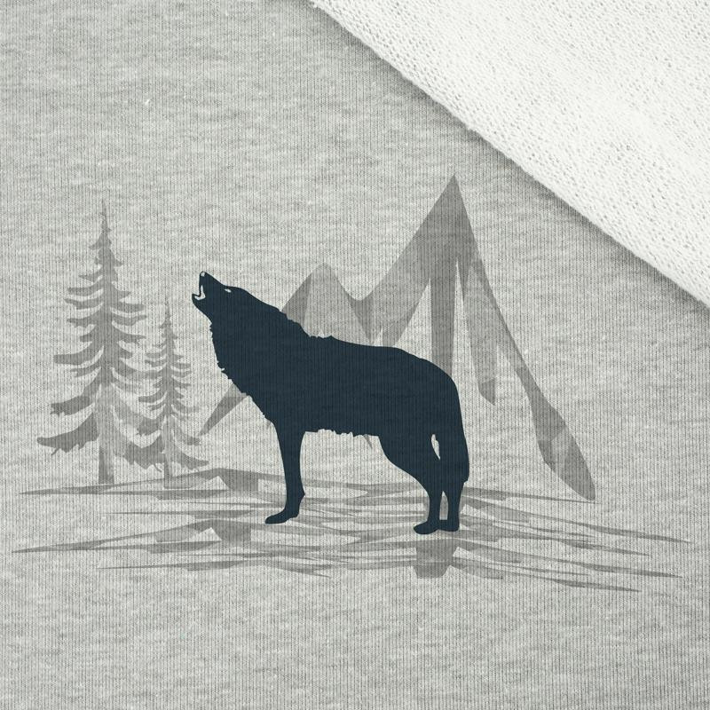 PÁNSKÁ MIKINA S KAPUCÍ (COLORADO) - VLK (ADVENTURE) / melír světlošedý - SADA ŠITÍ