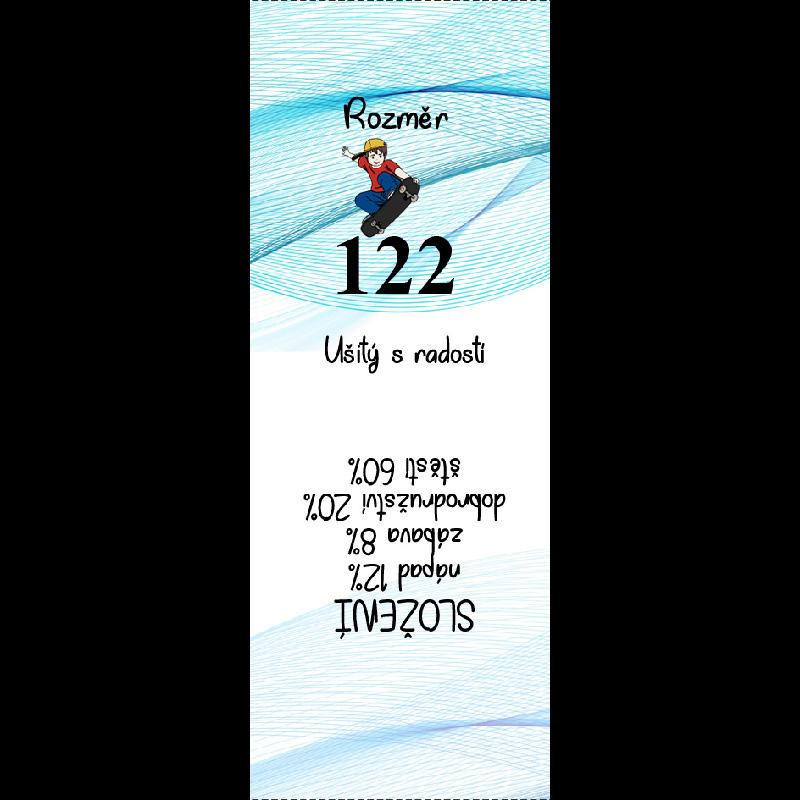 Štítek chlapecký "SKATER" CZ - Sada 9 ks / Velikost na výběr