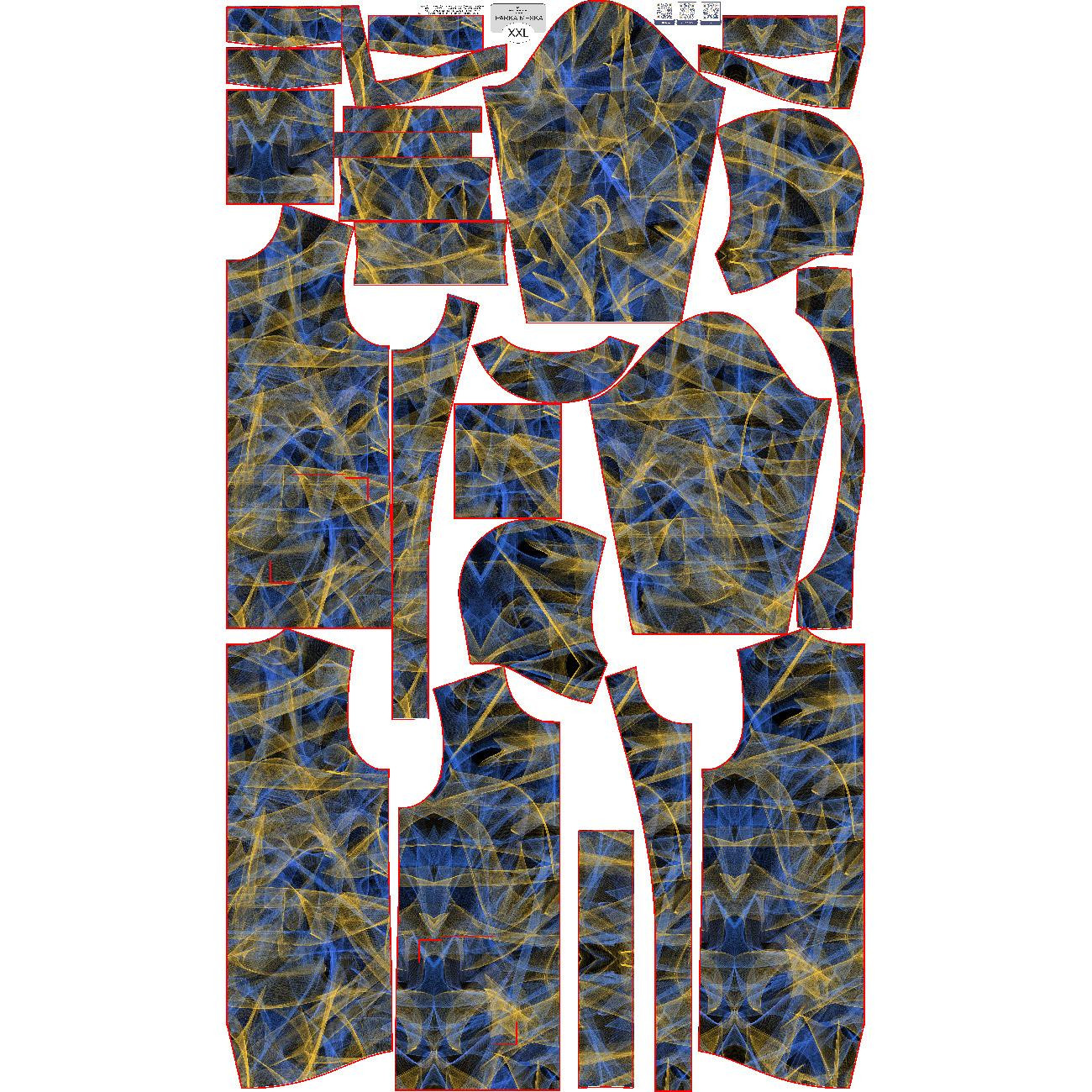PÁNSKÁ BUNDA PARKA (TOM) - NEON SCRIBBLE vz.3 - Sada šití