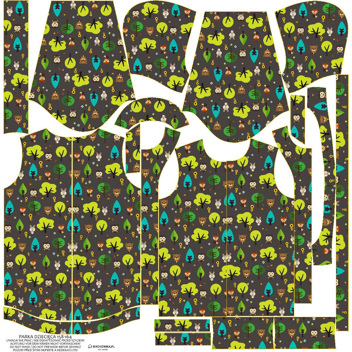 DĚTSKÁ BUNDA PARKA (ARIEL) - ZVÍŘATA V LESE - softshell