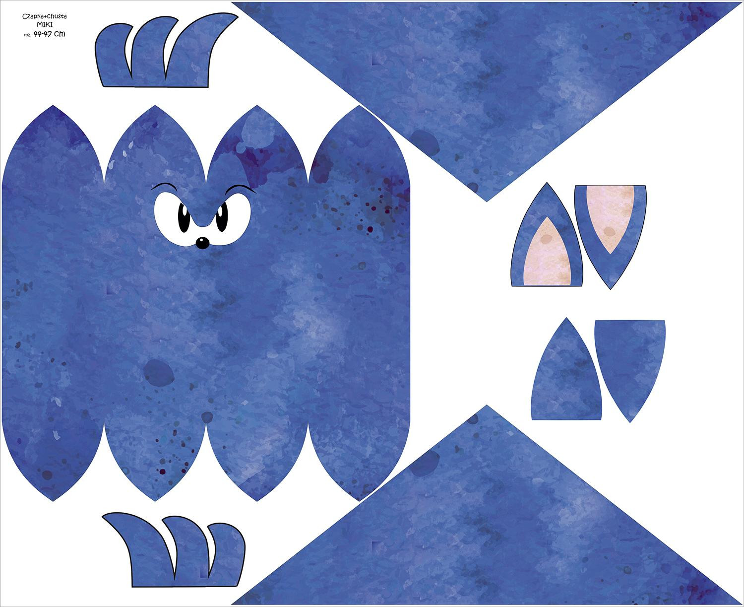 DĚTSKÁ ČEPICE A ŠATKA - BLUE HEDGEHOG - Sada šití