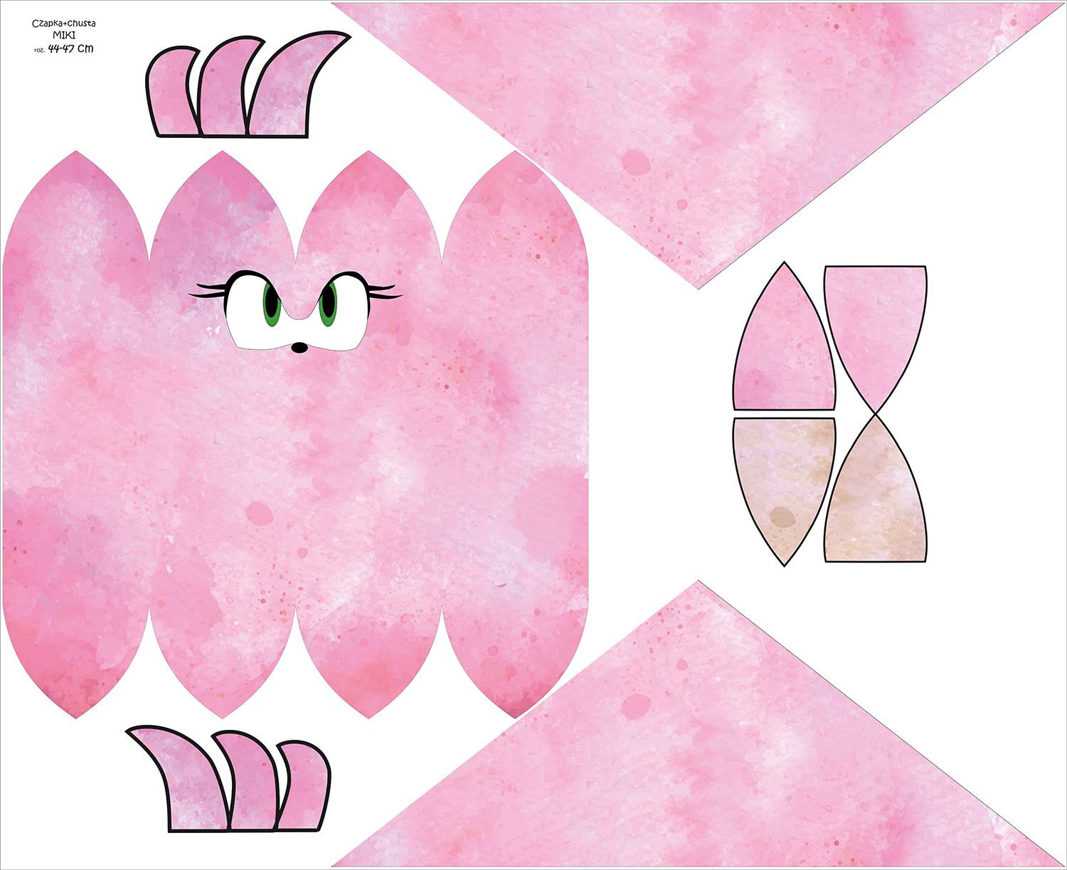DĚTSKÁ ČEPICE A ŠATKA - PINK HEDGEHOG - Sada šití