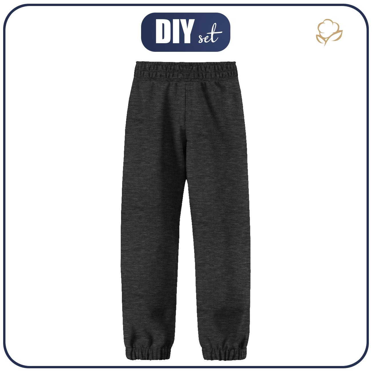 SOFTSHELLOVÉ DĚTSKÉ KALHOTY (YETI) - MELÍR GRAFITOVÝ - Sada šití