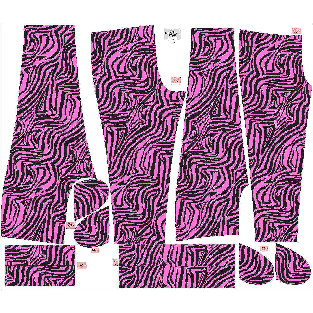 Dámské joggery (NOEMI) - NEON ZEBRA Vz. 1 - Sada šití