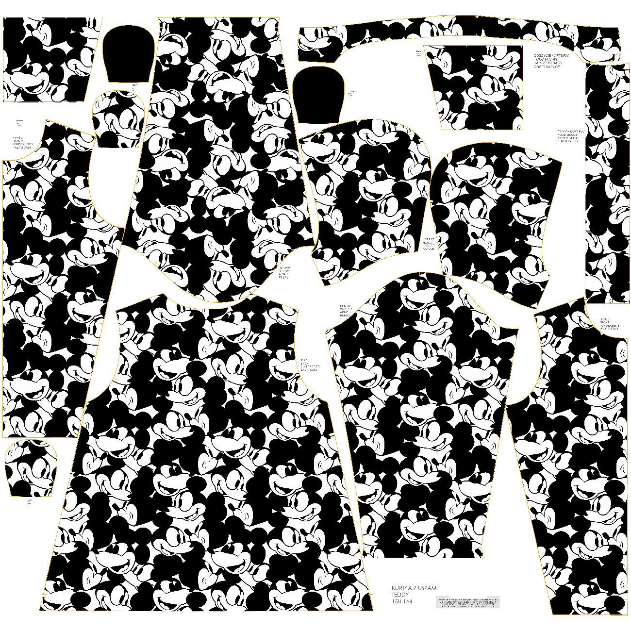 DĚTSKÁ BUNDA TEDDY (ZOE) - MOUSE VZ. 8 - Sada šití