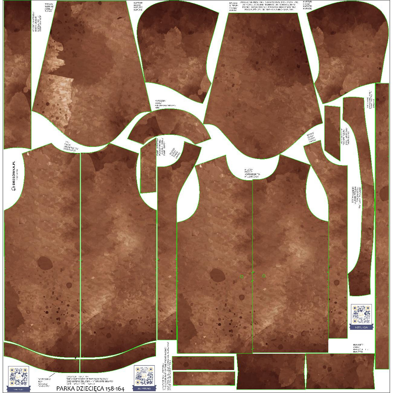 DĚTSKÁ BUNDA PARKA (ARIEL) - BROWN SPECKS - Sada šití