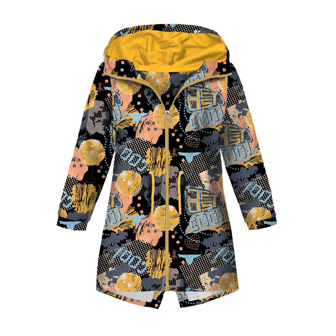 DĚTSKÁ BUNDA PARKA (ARIEL) - GRAFFITI ORANŽOVÁ / černá - softshell