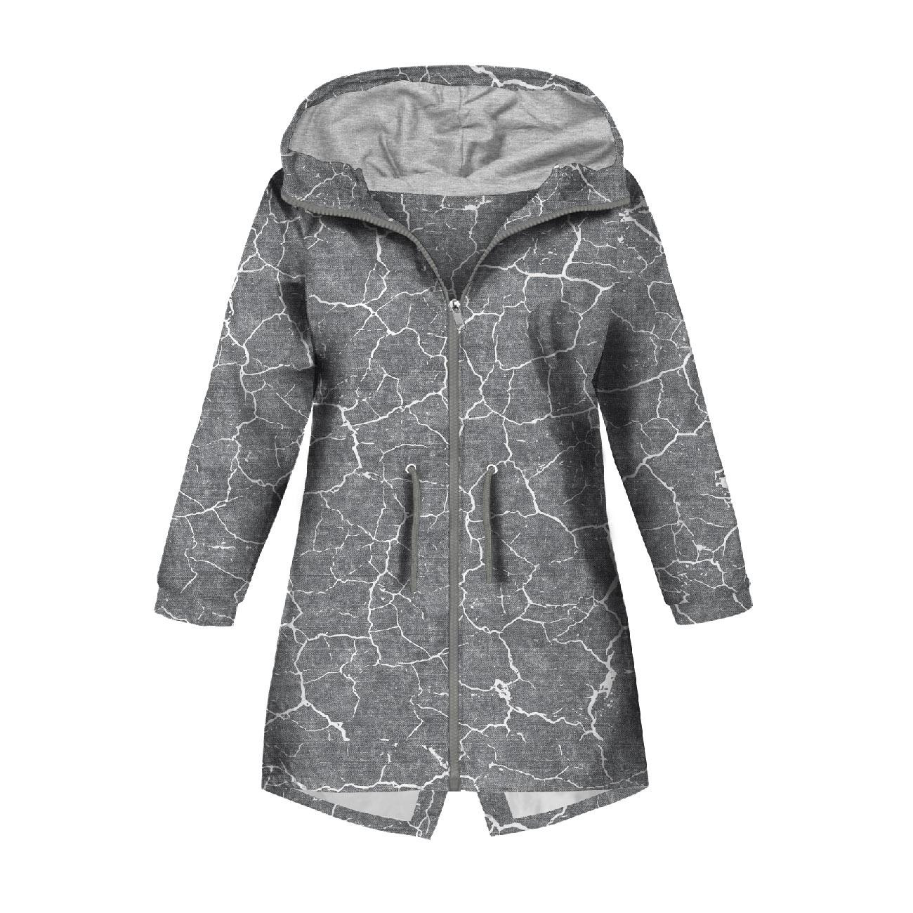 DĚTSKÁ BUNDA PARKA (ARIEL) - PRASKLÁ ZEMĚ (bílá) / ACID WASH (šedá) - softshell
