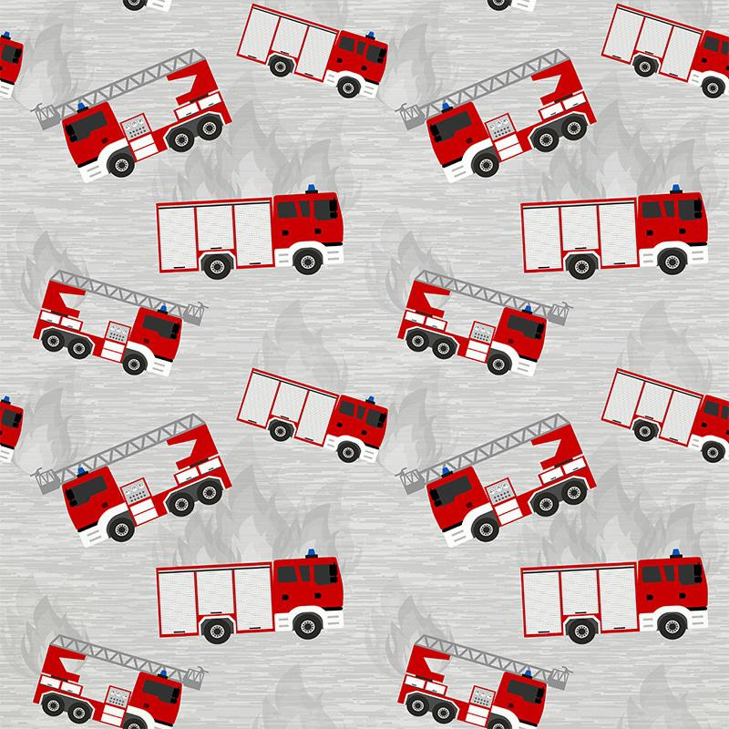 HASIČSKÉ VOZY - bavlněná tkanina