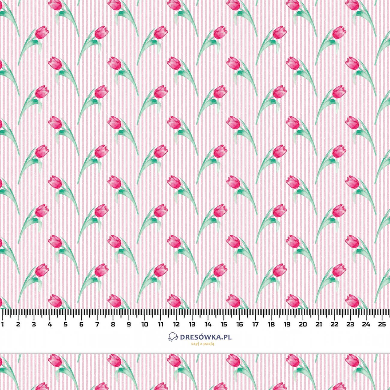 TULIPS / pruhy - Slub Weave 