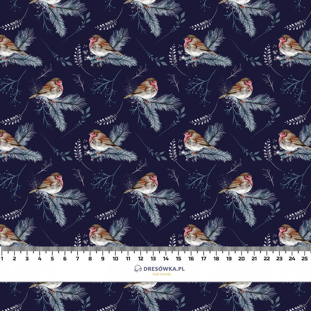 ZIMNÍ ČERVENKY (ZIMA V PARKU) - teplákovina počesaná s elastanem ITY