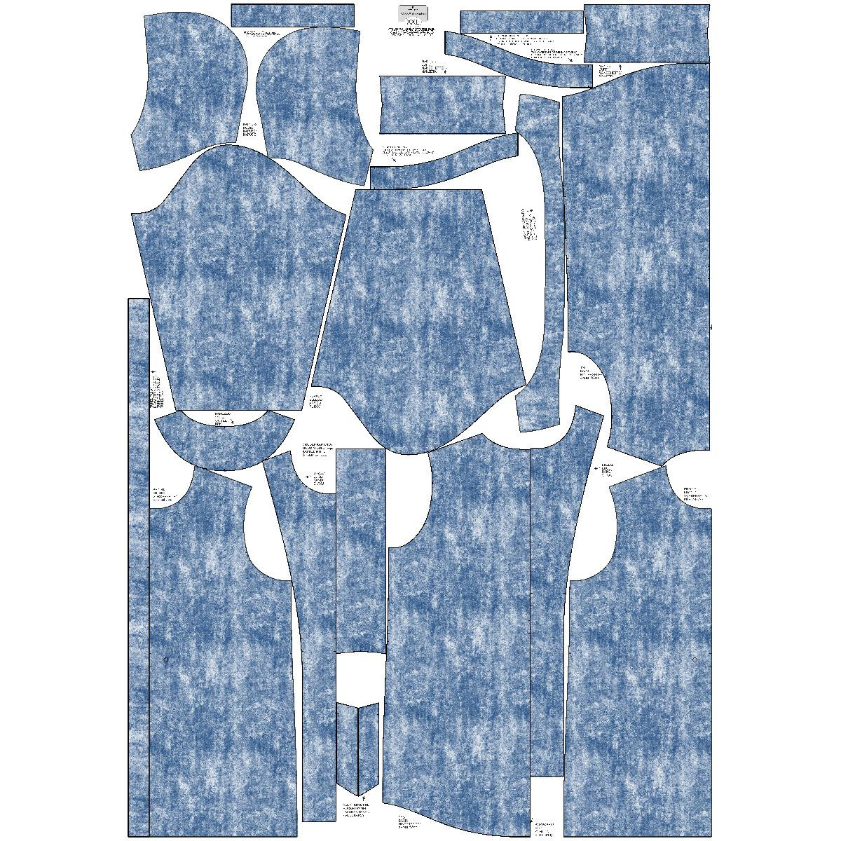 DÁMSKÁ BUNDA PARKA (ANNA) - GRUNGE (modrý) - softshell
