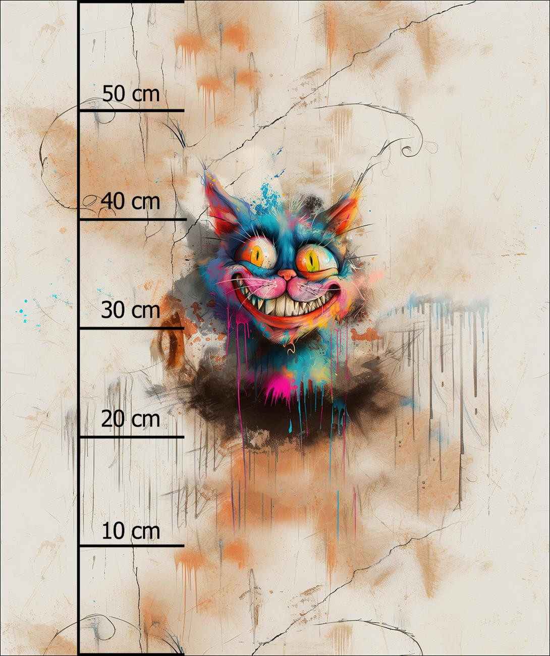 CRAZY CAT - Paneel (60cm x 50cm) bavlněná tkanina