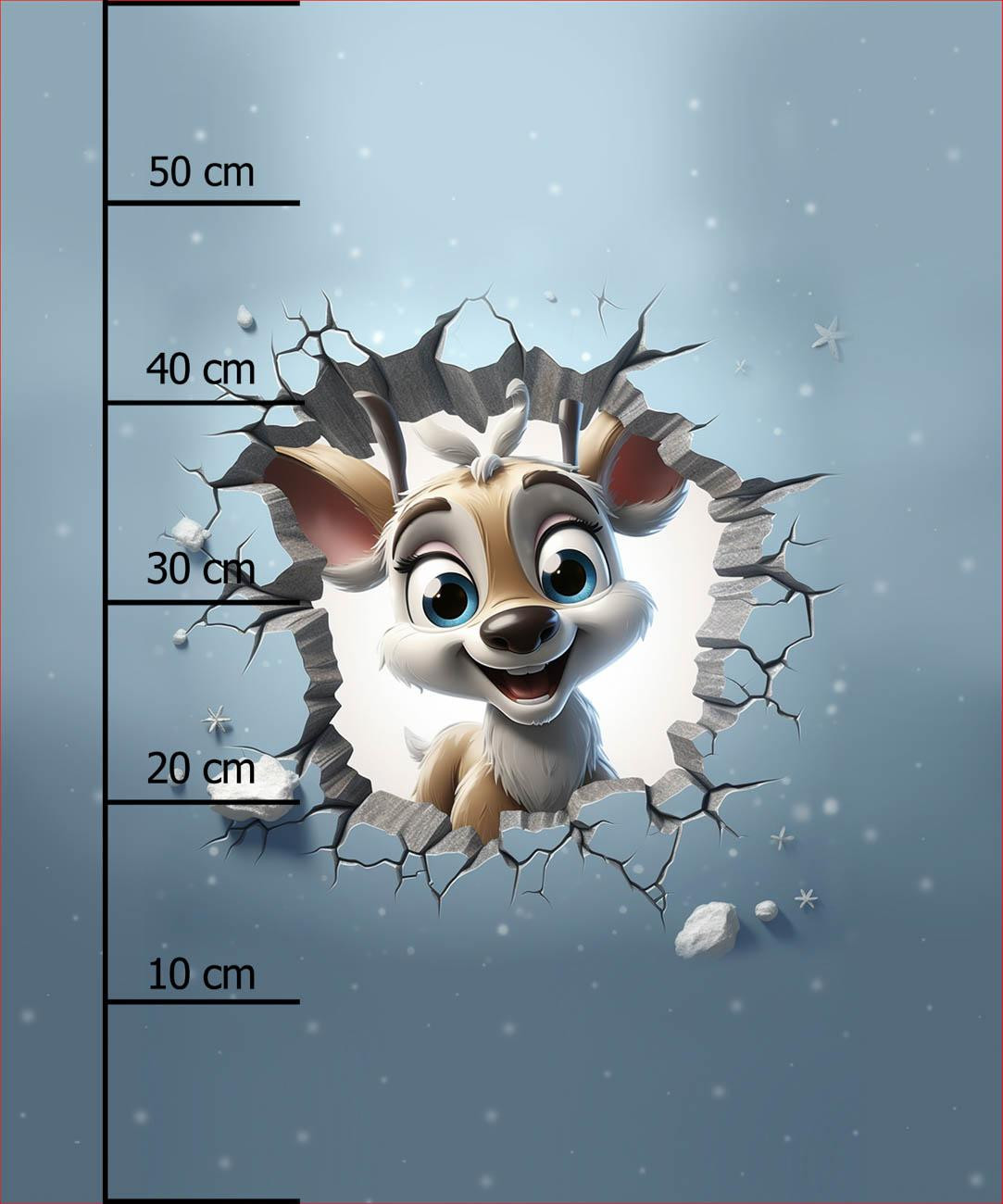 HAPPY DEER - Paneel (60cm x 50cm) bavlněná tkanina