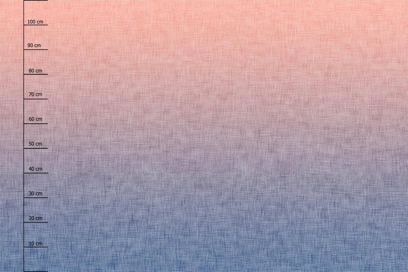 OMBRE / ACID WASH - modrý (broskvový) - PANORAMICKÝ PANEL (110cm x 165cm)
