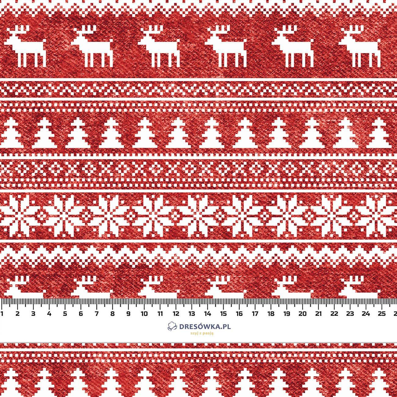 SOBI VZ.2 / ACID WASH červená - teplákovina počesaná s elastanem ITY