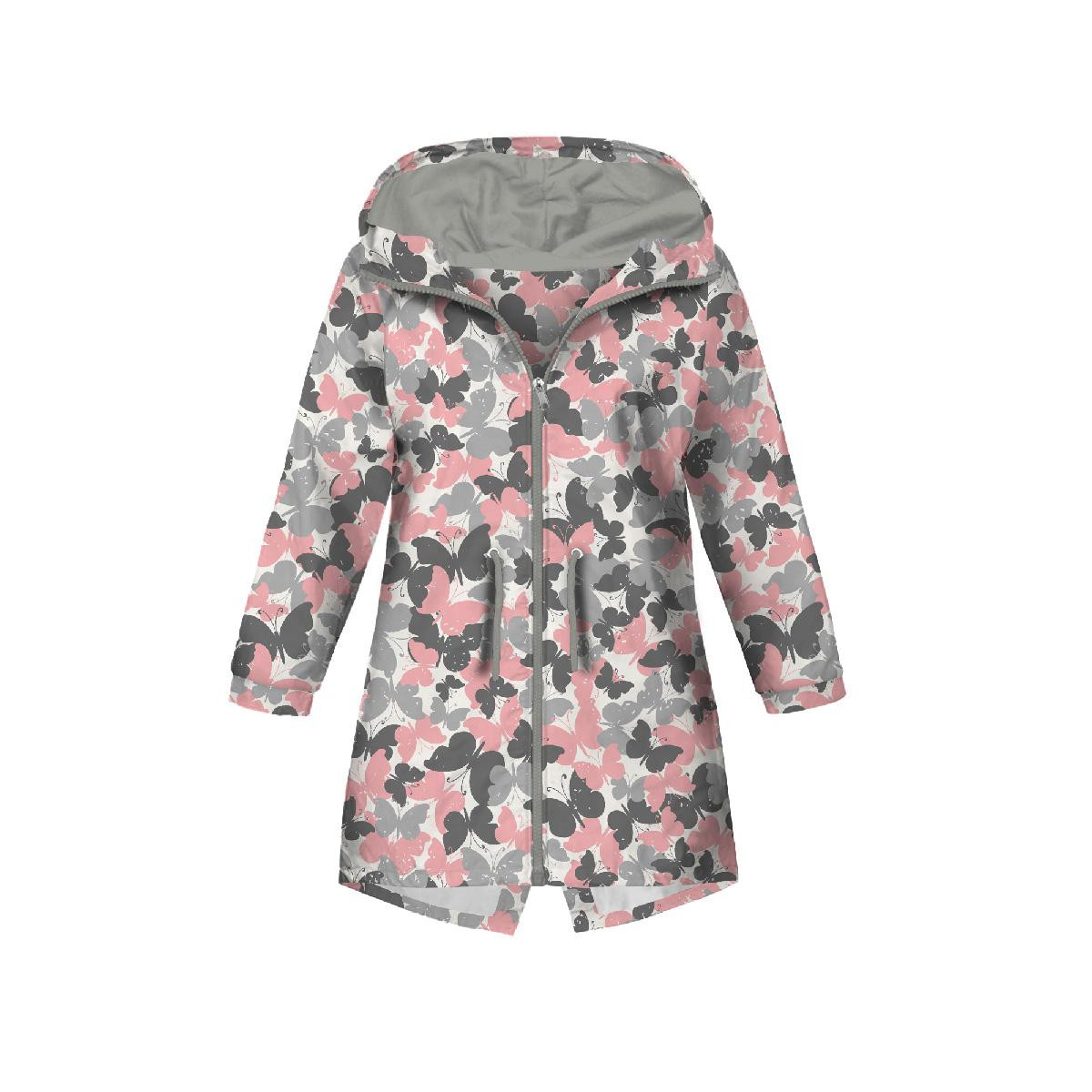 DĚTSKÁ BUNDA PARKA (ARIEL) - MOTÝLCI / růžoví - softshell