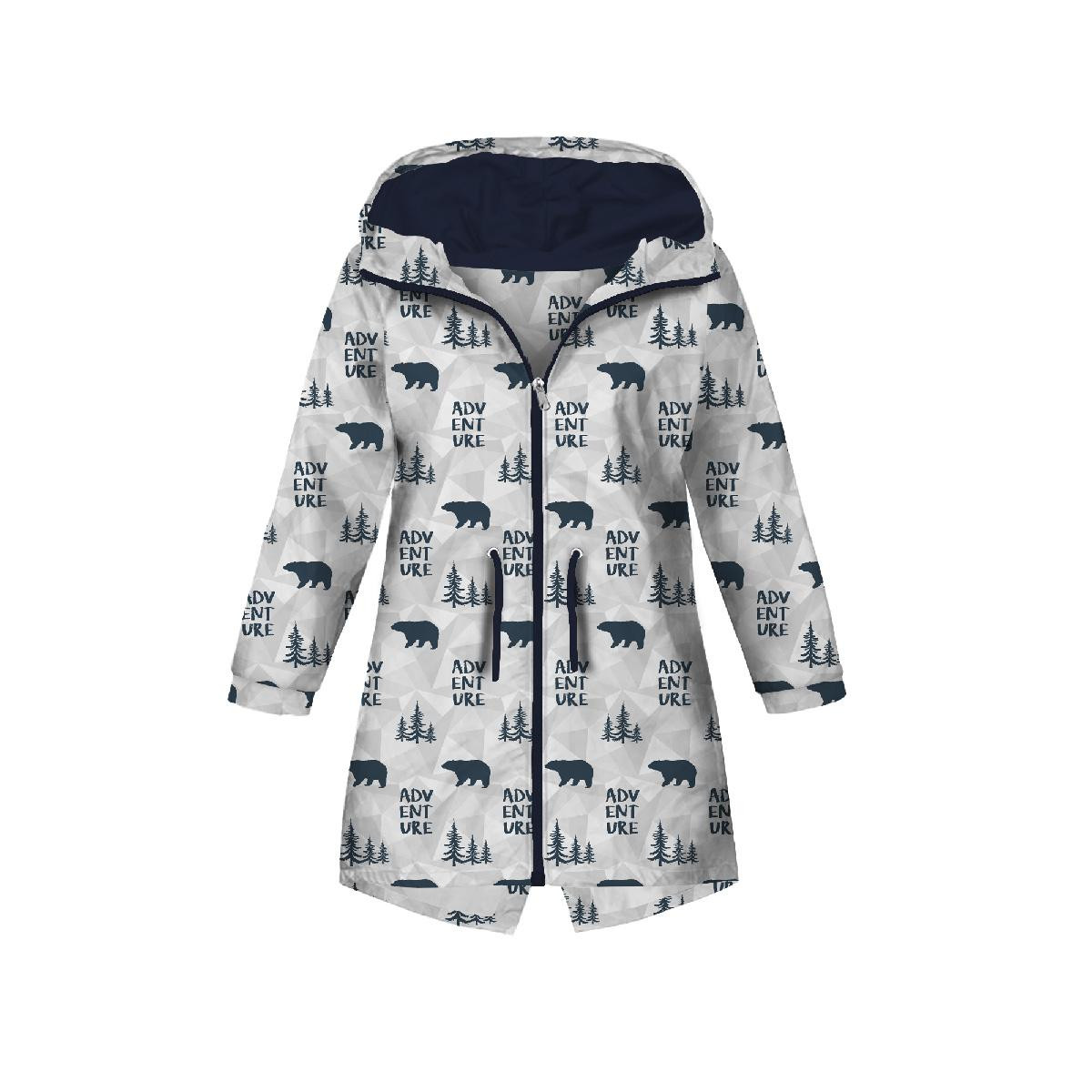 DĚTSKÁ BUNDA PARKA (ARIEL) - Medvědi (adventure) / Šedá - softshell