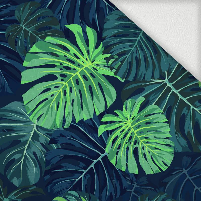 MONSTERA 2.0 / navy - Tkanina na ubrusy