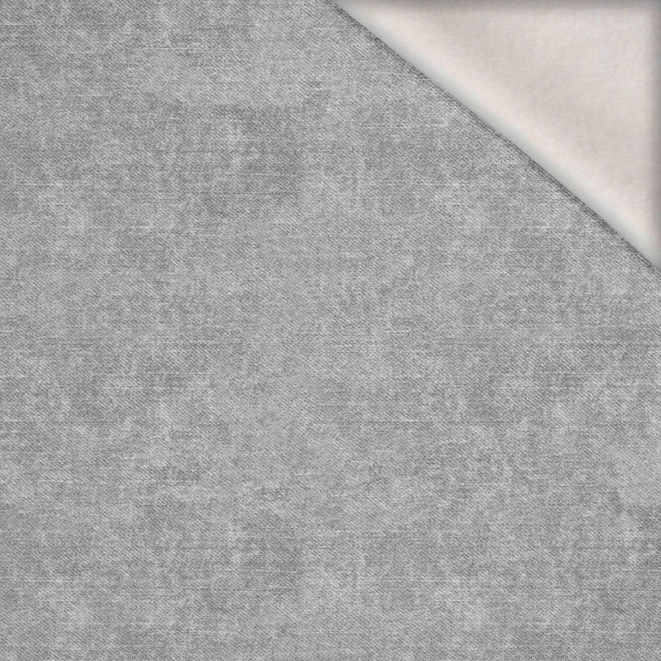 ACID WASH / SVĚTLE ŠEDÝ - teplákovina počesaná s elastanem ITY