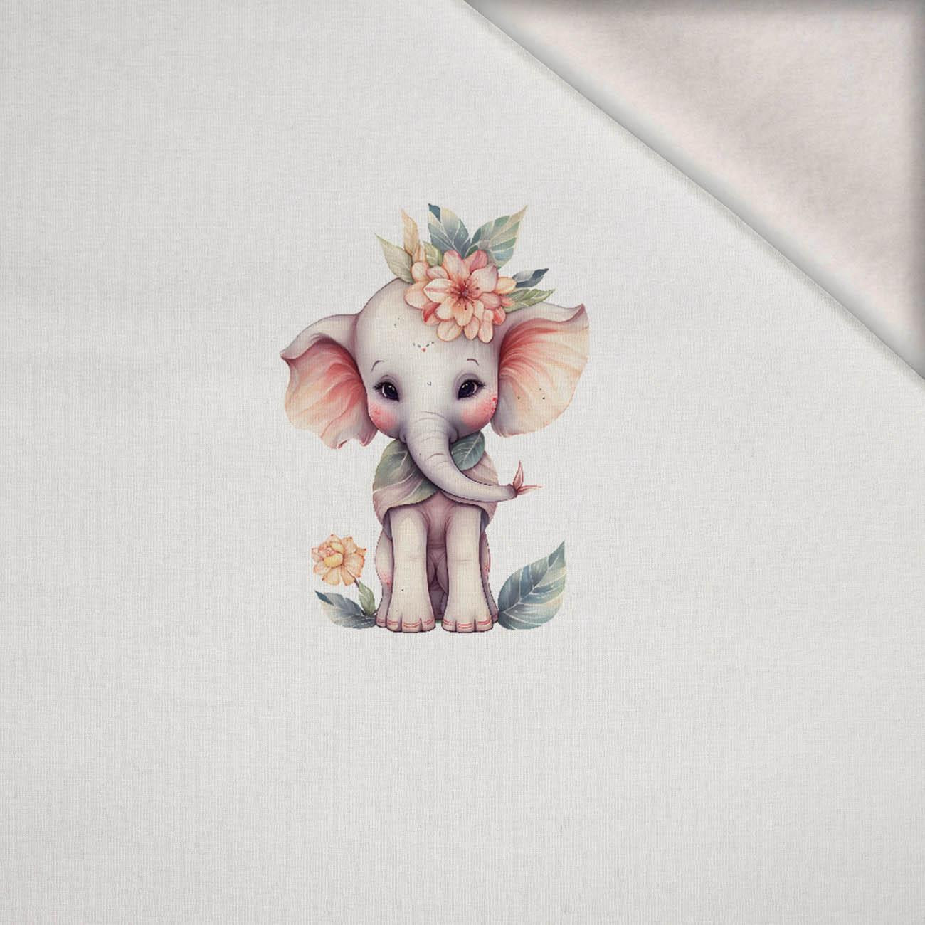 BABY ELEPHANT - Panel (75cm x 80cm) teplákovina počesaná s elastanem ITY