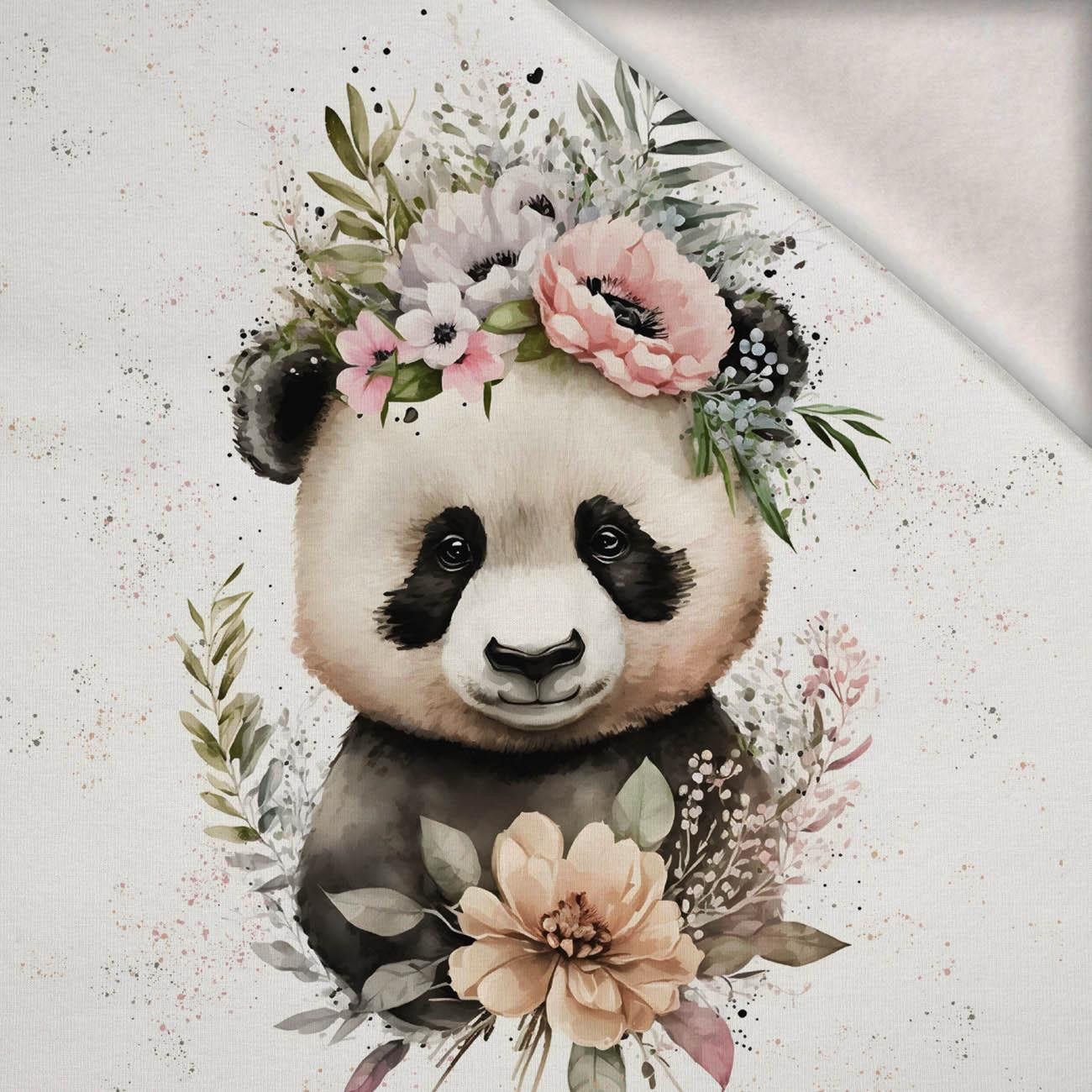 BABY PANDA - panel (60cm x 50cm) teplákovina počesaná s elastanem ITY