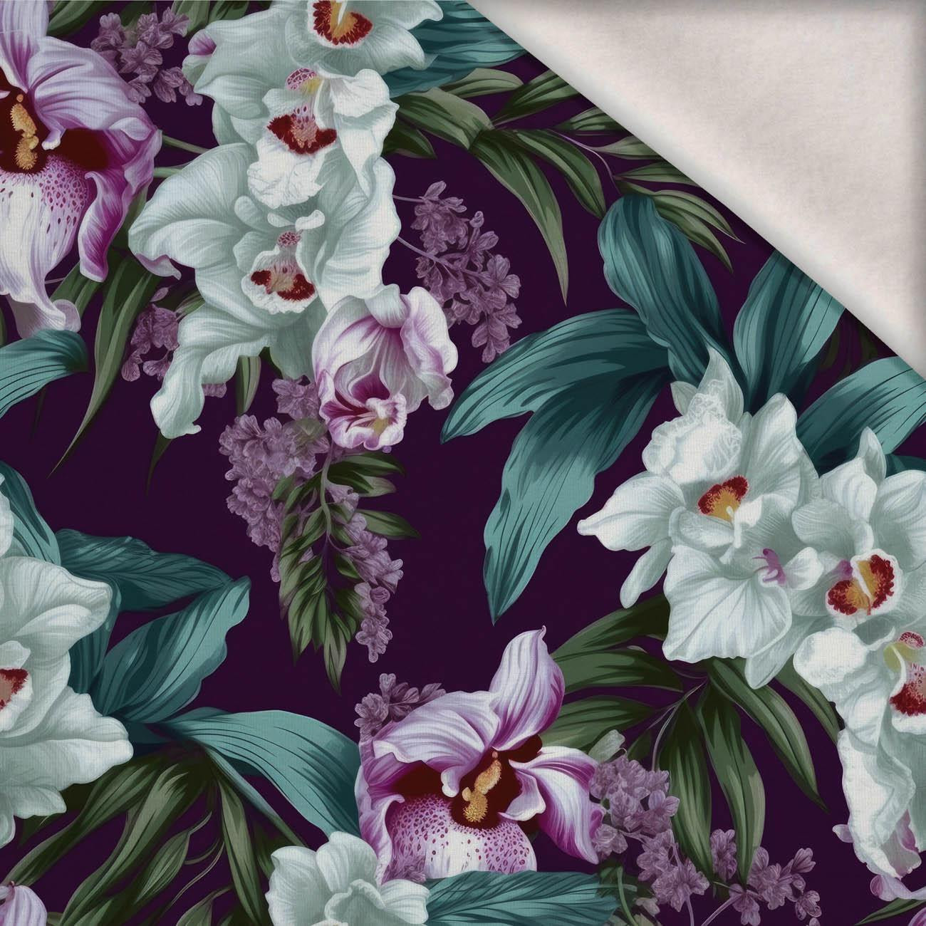 EXOTIC ORCHIDS VZ. 4 - teplákovina počesaná s elastanem ITY