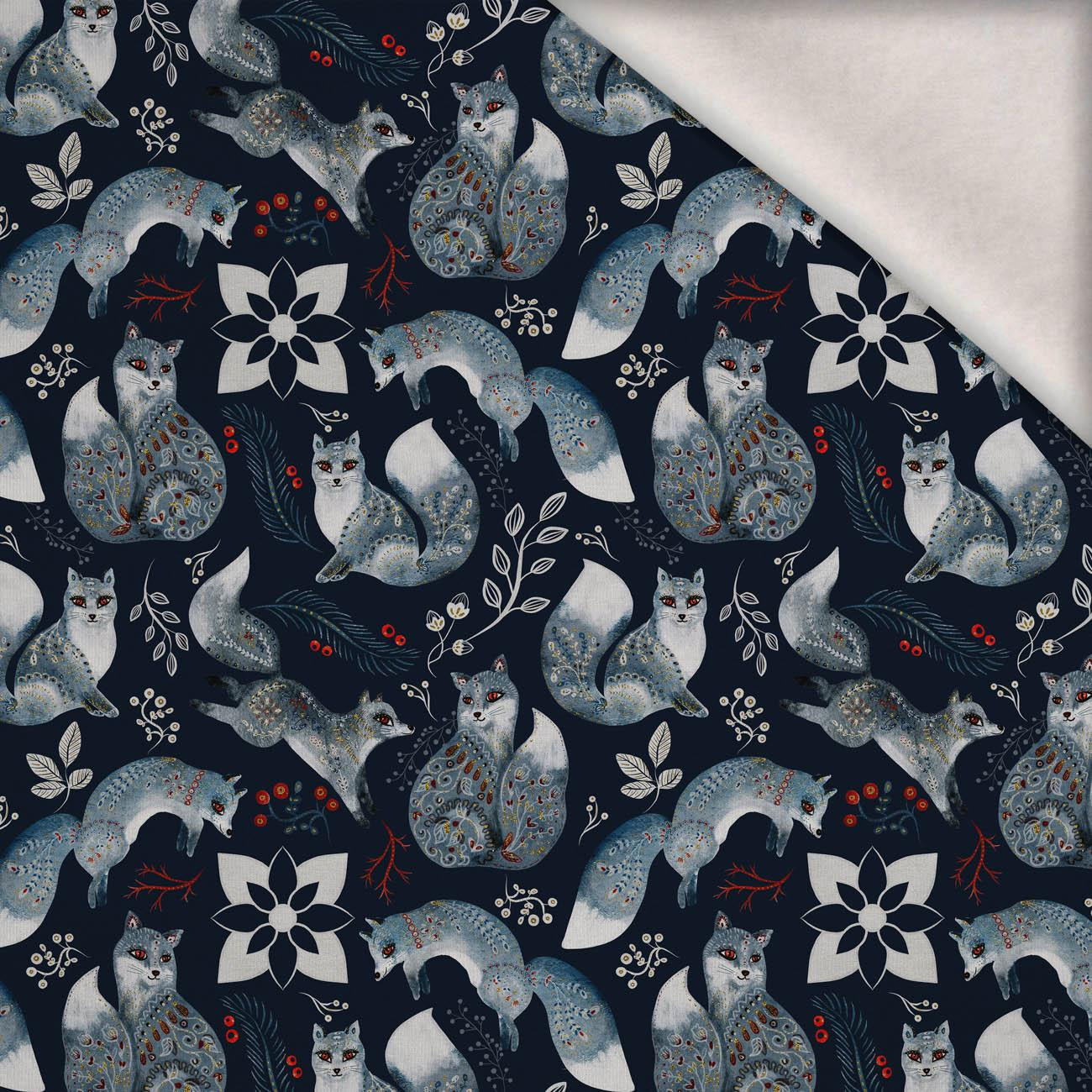 FOLK LIŠKY (FOLK LES) - teplákovina počesaná s elastanem ITY