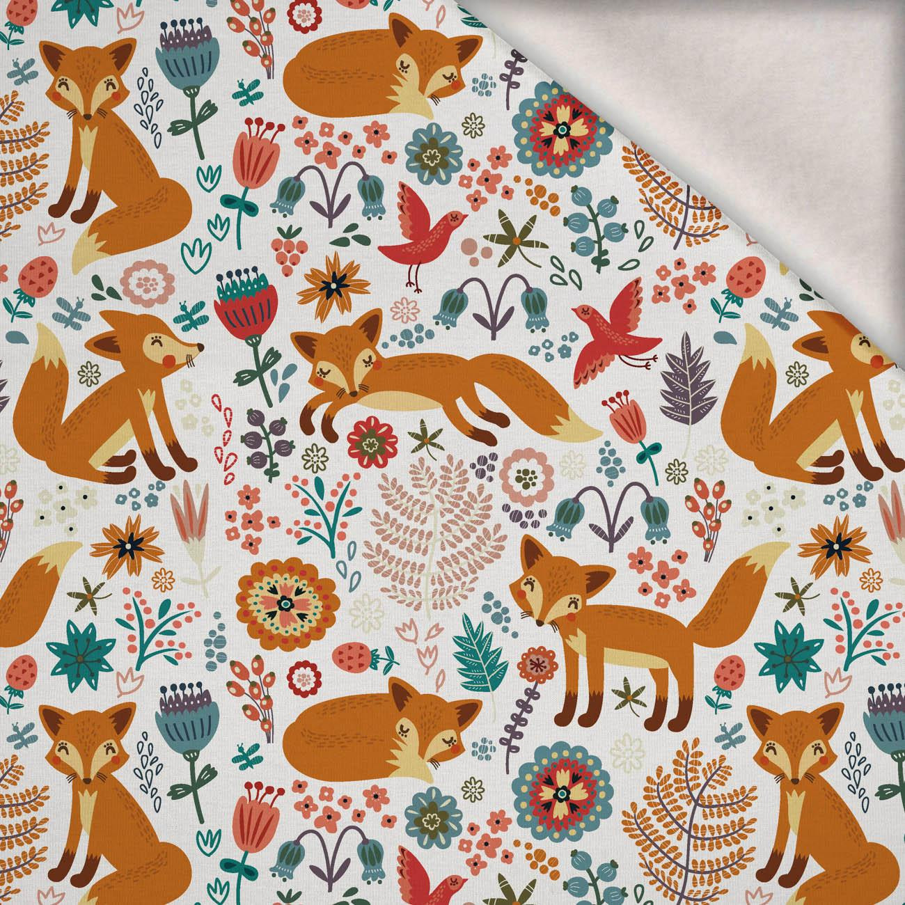 LIŠKY V LESE - teplákovina počesaná s elastanem ITY