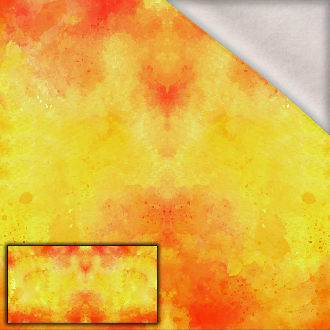 YELLOW SPECKS - panel (80cm x 155cm) teplákovina počesaná s elastanem ITY