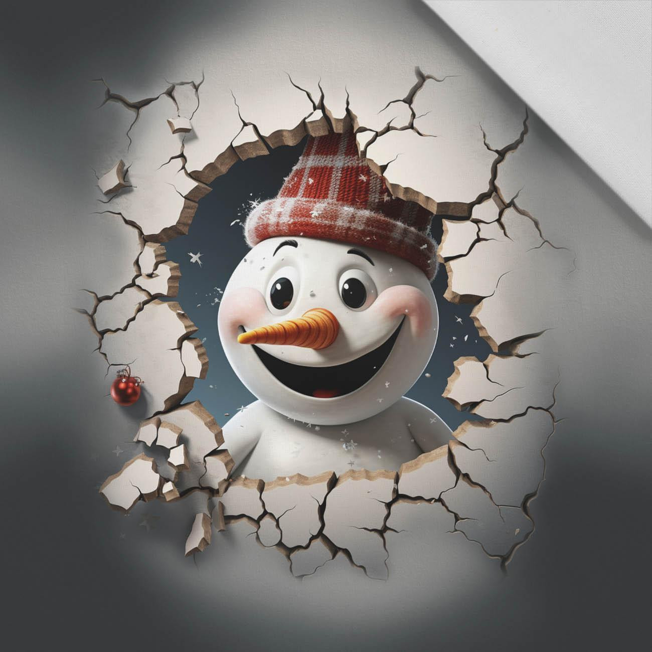 HAPPY SNOWMAN - Paneel (60cm x 50cm) bavlněná tkanina