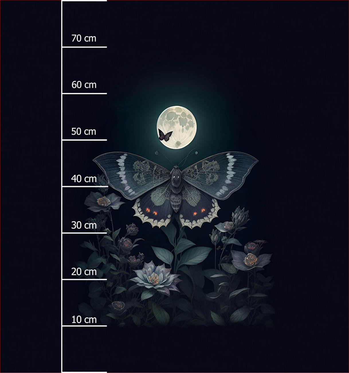 NIGHT BUTTERFLY - Panel (75cm x 80cm) teplákovina počesaná s elastanem ITY