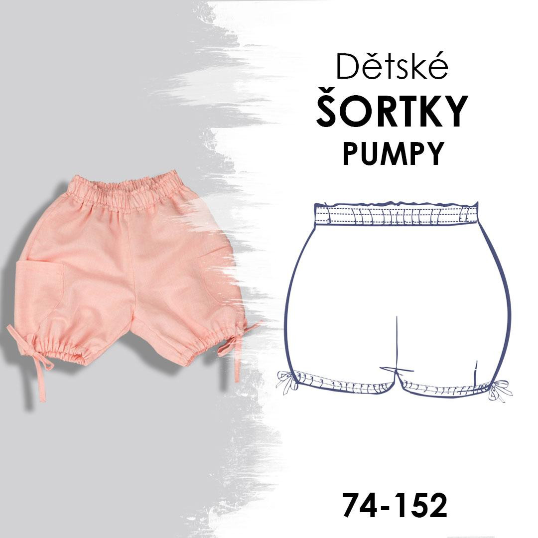 PAPÍROVÝ STŘIH - DĚTSKÉ ŠORTKY PUMPY