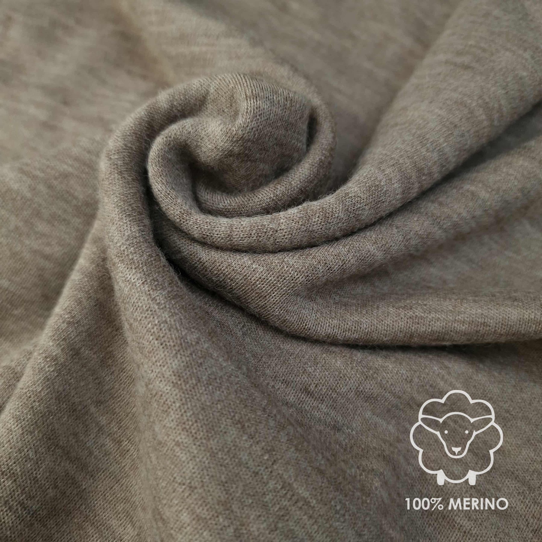 Merino úplet 100% – Melange Hnědá