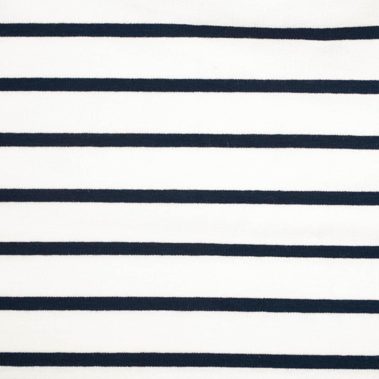 PRUHY TMAVĚ MODRÁ / BÍLÁ 0,5 cm x 2,0 cm - VISCOSE JERSEY