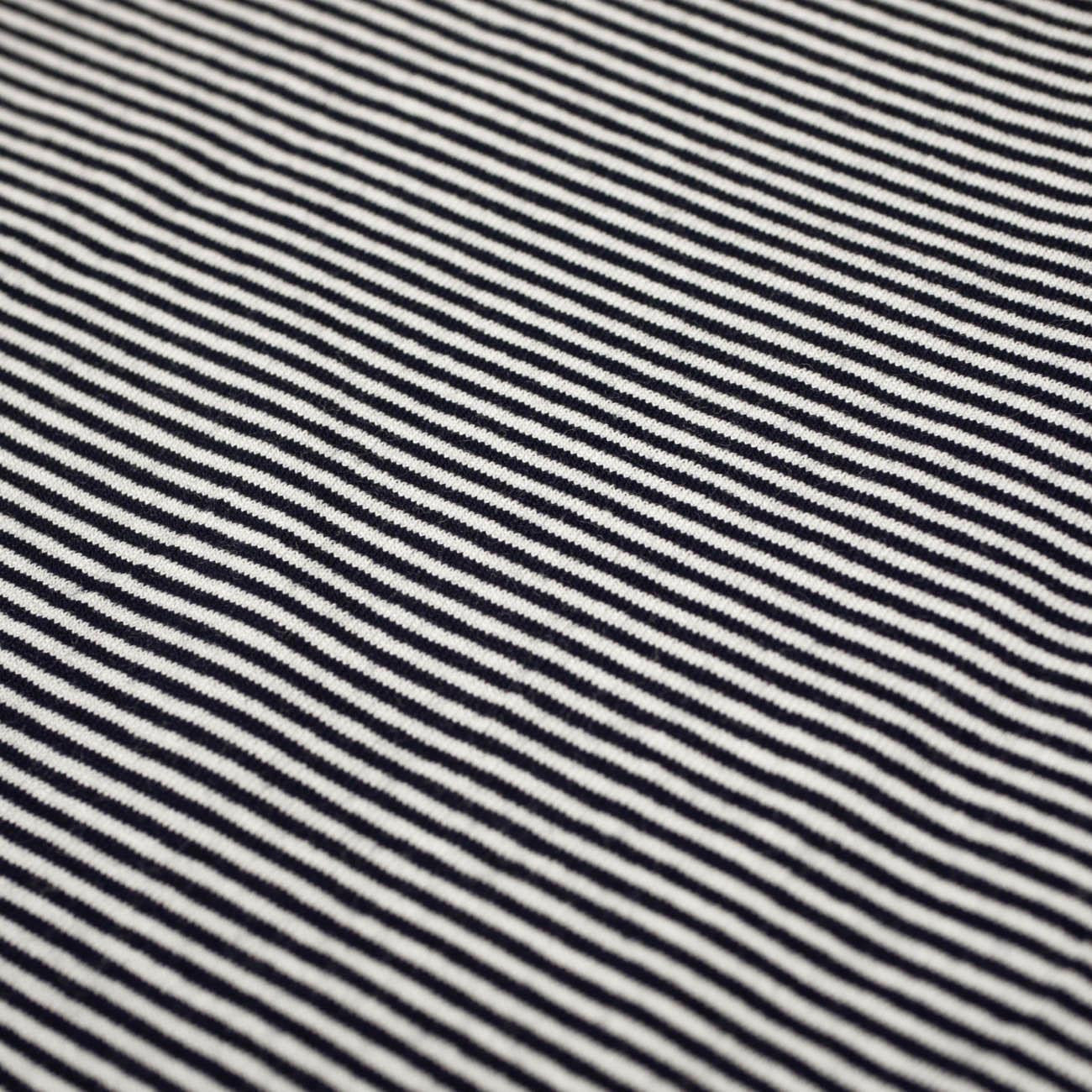 PRUHY TMAVĚ MODRÁ / BÍLÁ 0,2 cm x 0,2 cm - VISCOSE JERSEY