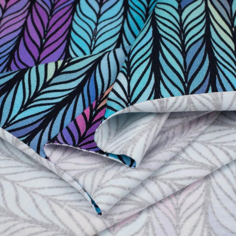PLETENEC / duhový - organický úplet single jersey s elastanem
