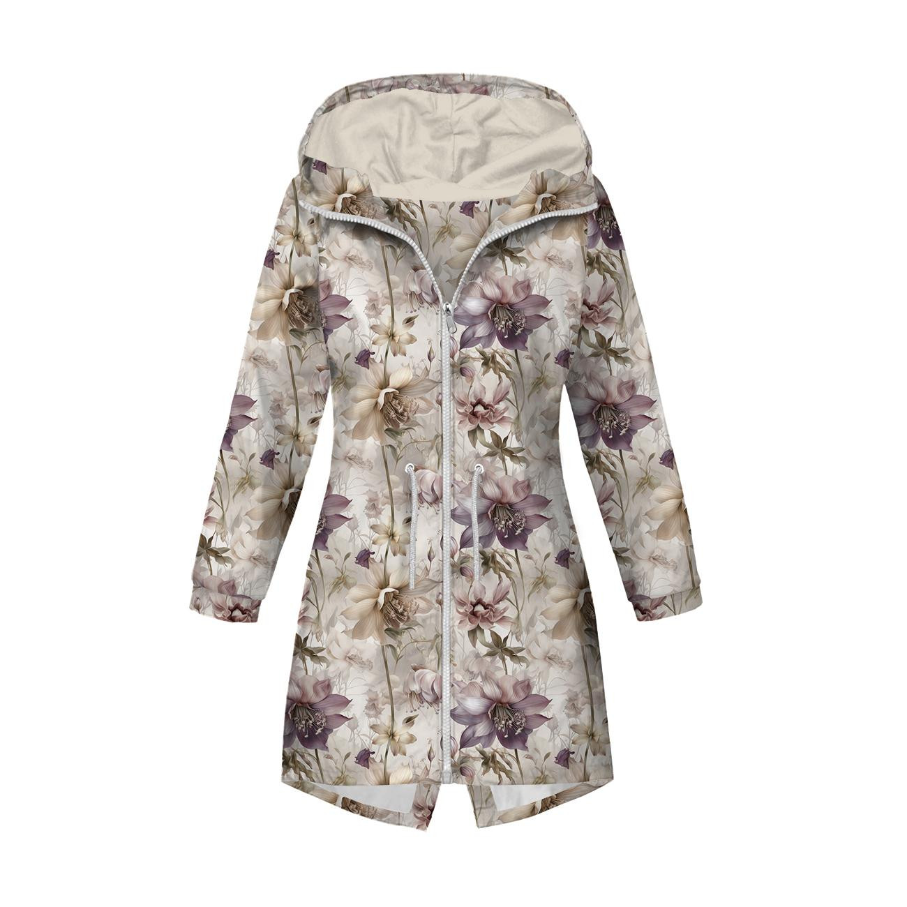 DÁMSKÁ BUNDA PARKA (ANNA) - PASTEL FLOWERS WZ.2 - softshell