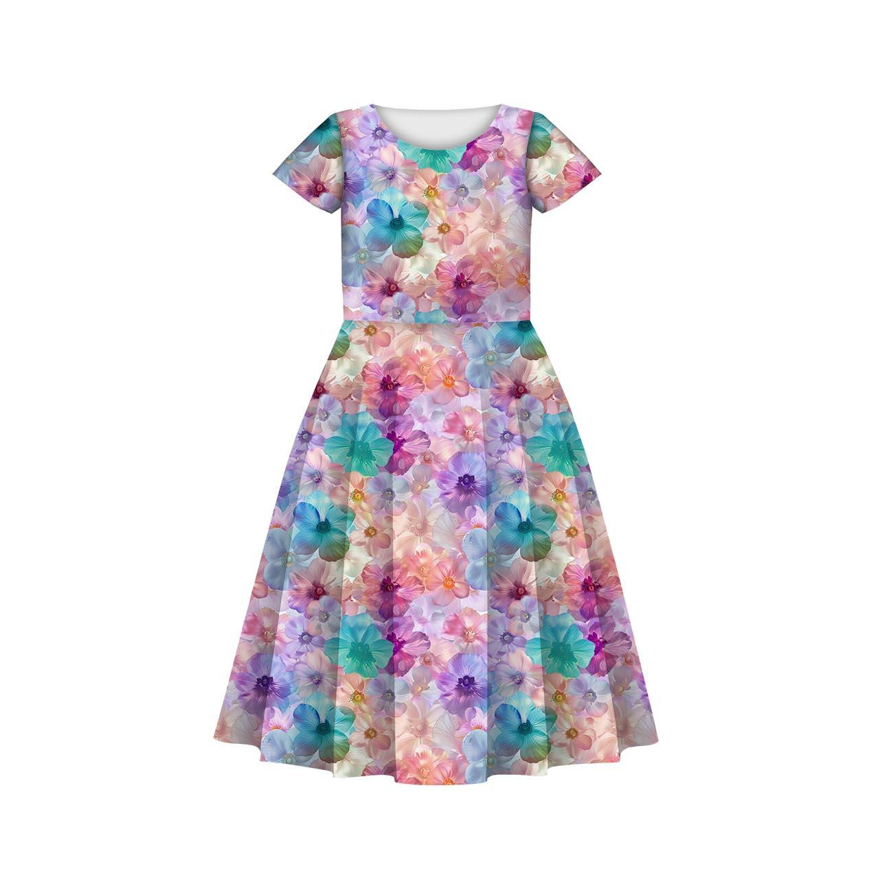 Dětské šaty "MIA" - PASTEL FLOWERS WZ.9 - šicí souprava