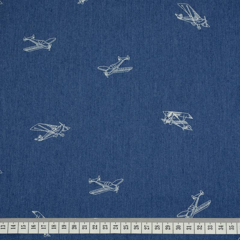 SAMOLOTY / jasny jeans - tkanina jeansowa TJ195