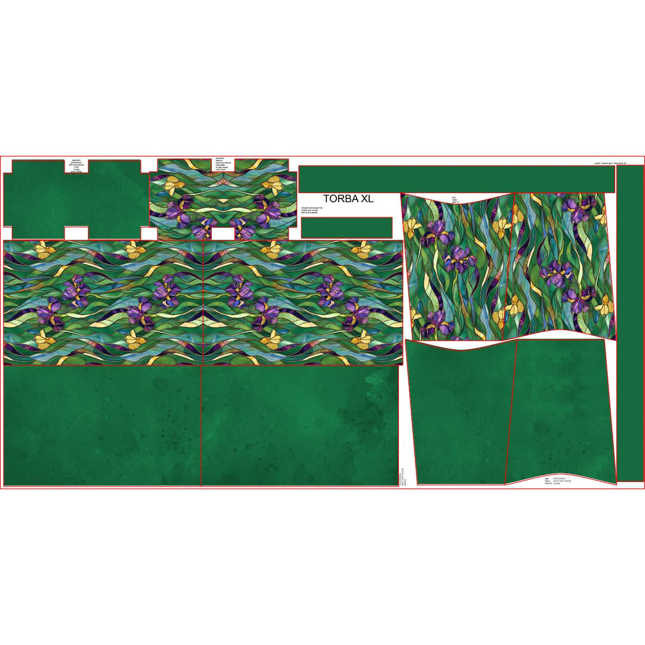 Taška XL s sáčkem 2 v 1 - STAINED GLASS WZ.12 - Sada šití