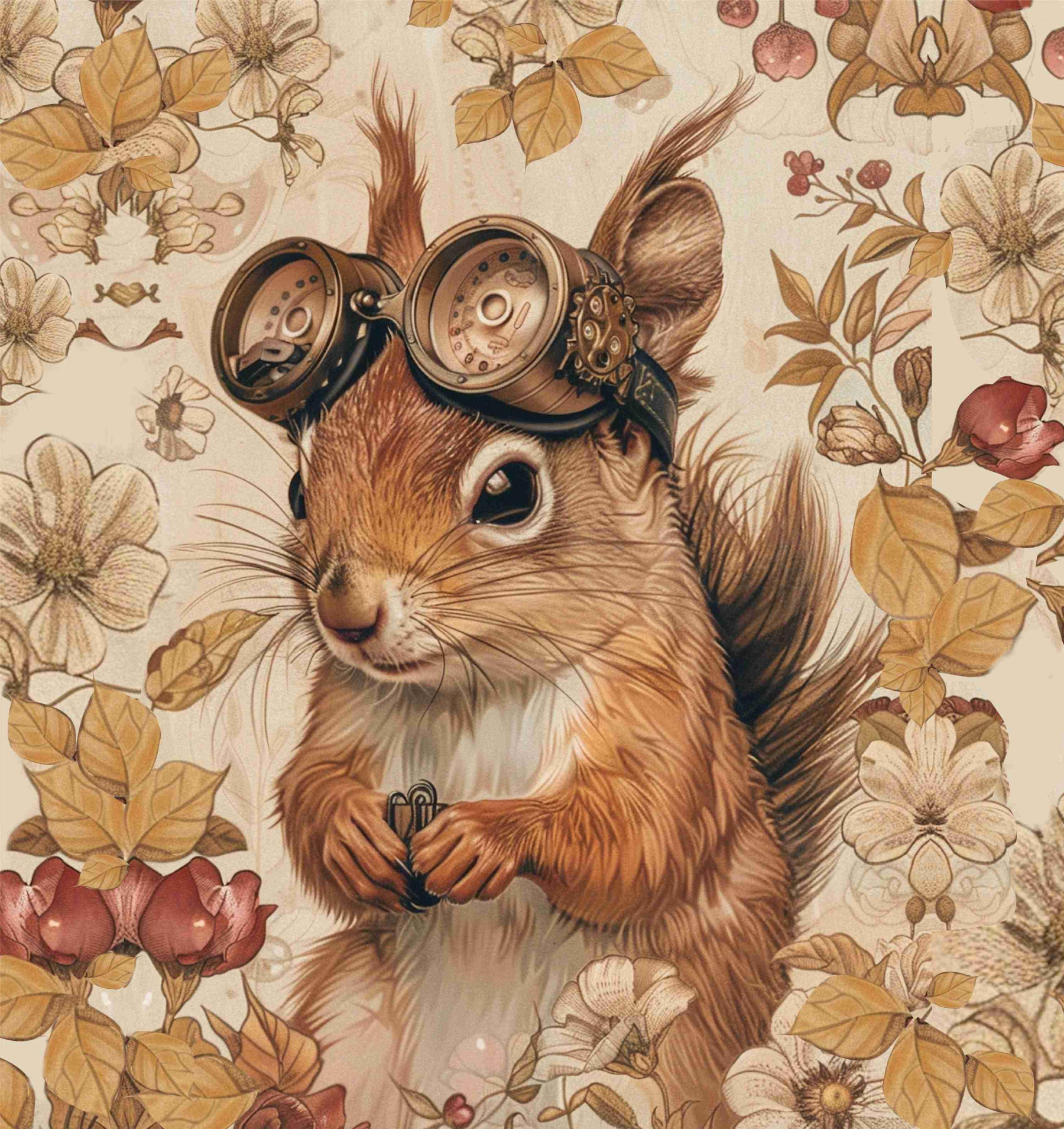 SQUIRREL STEAMPUNK FOREST - PANORAMICKÝ PANEL 60cm