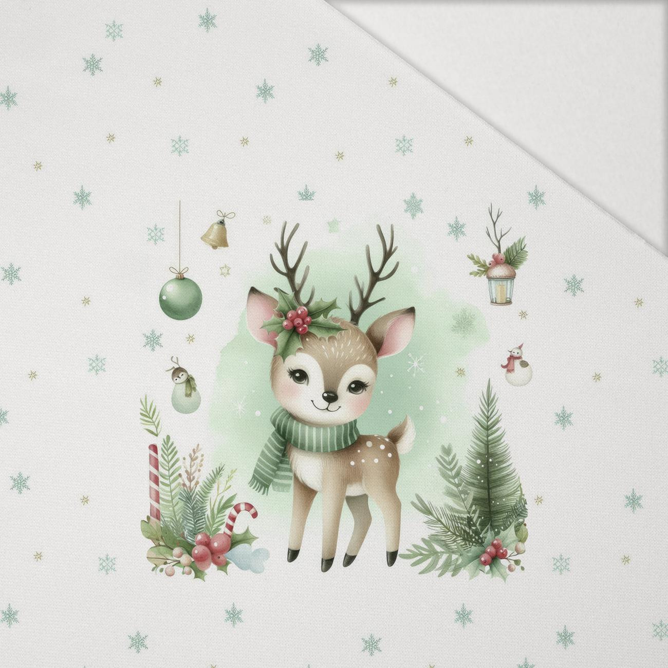 WINTER ANIMALS wz.9 - Paneel (60cm x 50cm) Hydrofobní česaná teplákovina