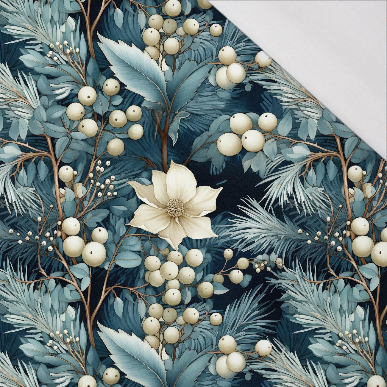 WINTER FLOWERS WZ.2- single jersey s elastanem ITY