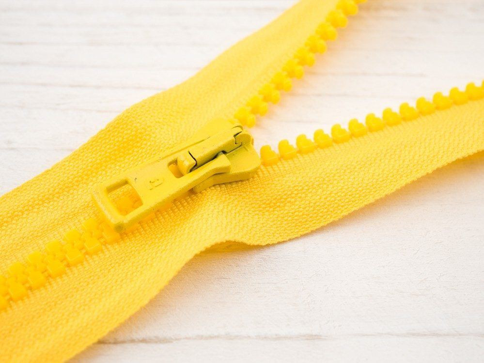 Kostěný zip 50cm dělitelný - citronový B-29