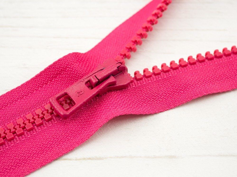 Kostěný zip 50cm dělitelný - fuchsie B-25